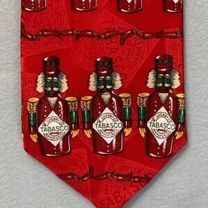 Tobasco hot sauce men’s red silk tie